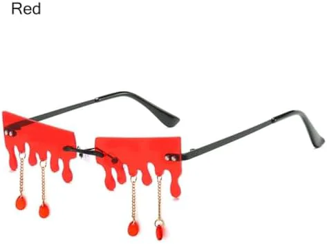 

1 шт. Модные солнцезащитные очки без оправы для женщин и мужчин, защита от УФ-излучения UV400, винтажный стиль, узкие очки, цвет E, красный, 1 MTZJH, One Color