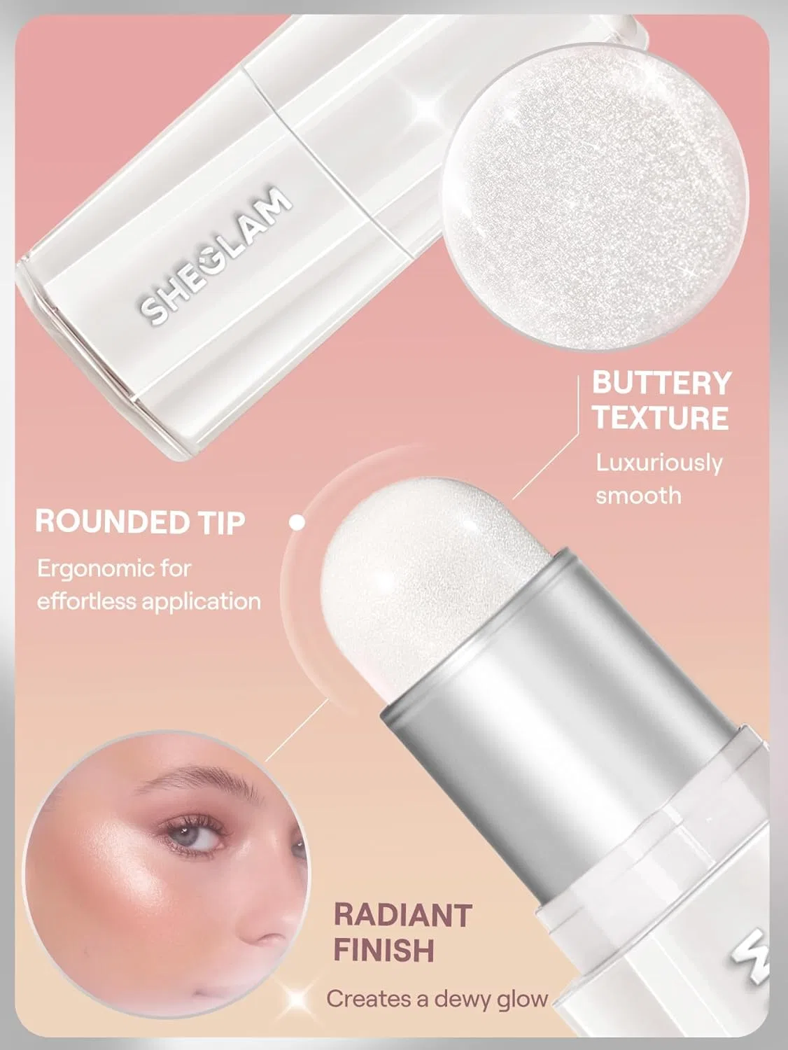 Хайлайтер SHEGLAM Butter Bling Highlight Stick Pink Satin — фото 3