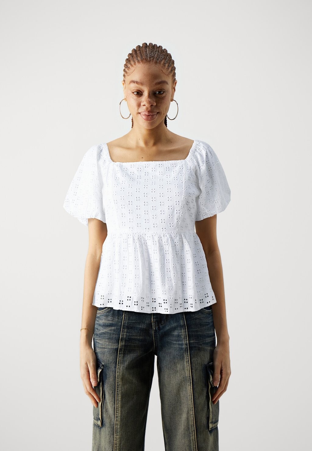 

Блуза Slfanelli On Off Shoulder Selected, ярко-белая