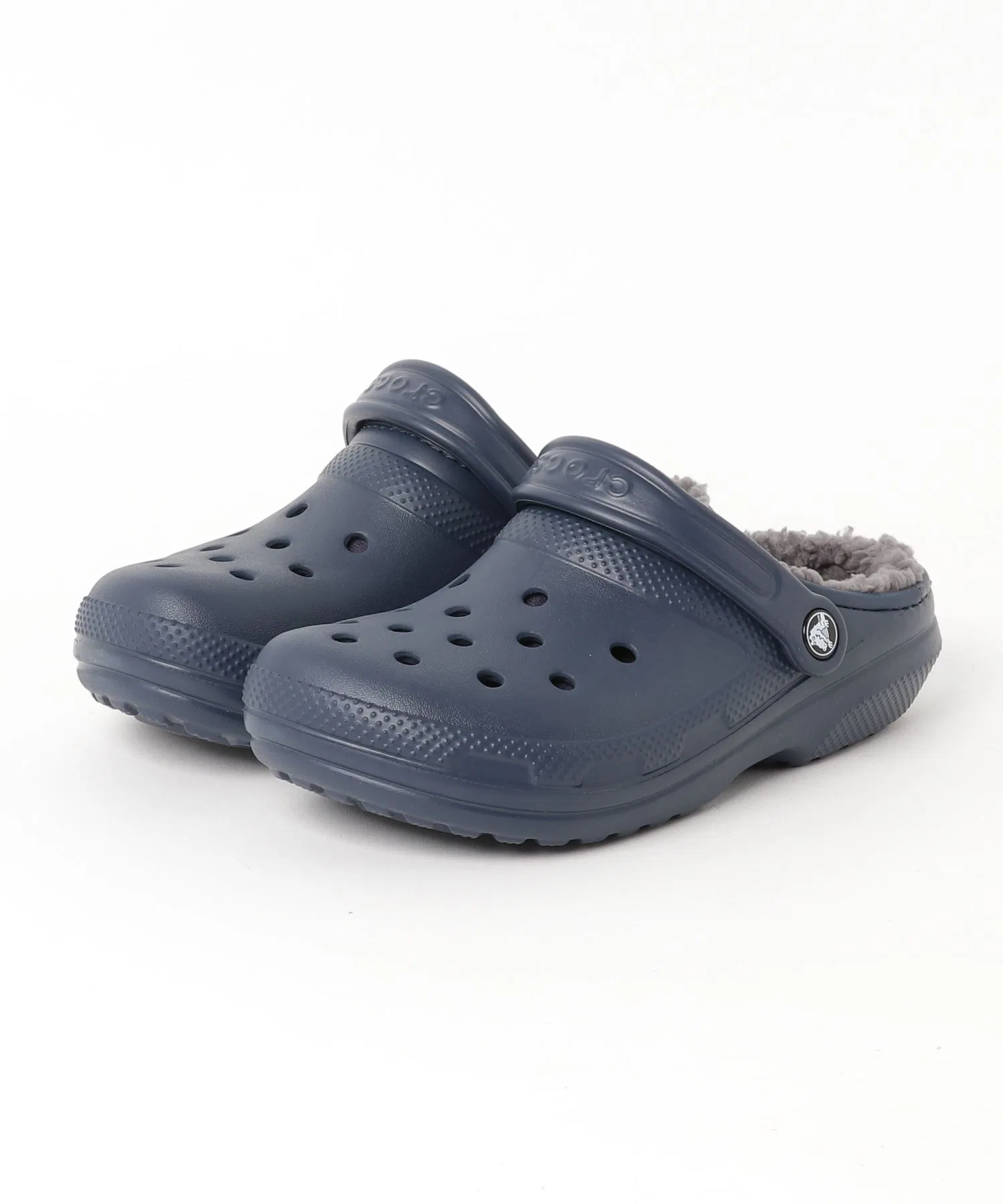 Классические сабо Crocs с подкладкой 203591-459 темно-синего/угольно-серого цвета