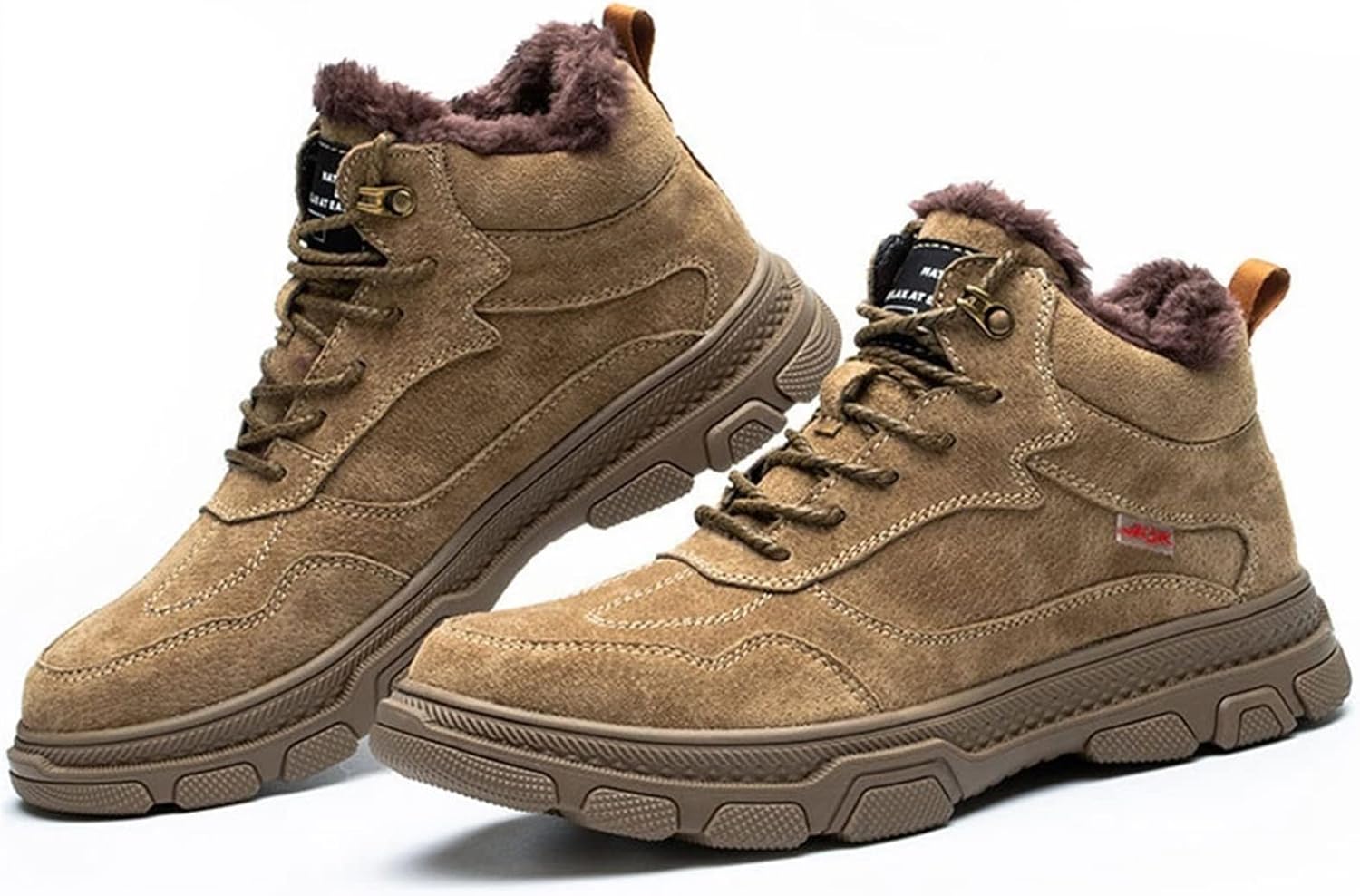 

Зимние ботинки HISXUS для мужчин, ботинки с защитным стальным носком, проколостойкая рабочая обувь, неразрушимые кроссовки для работы (Цвет: черный, Размер: 10 US)