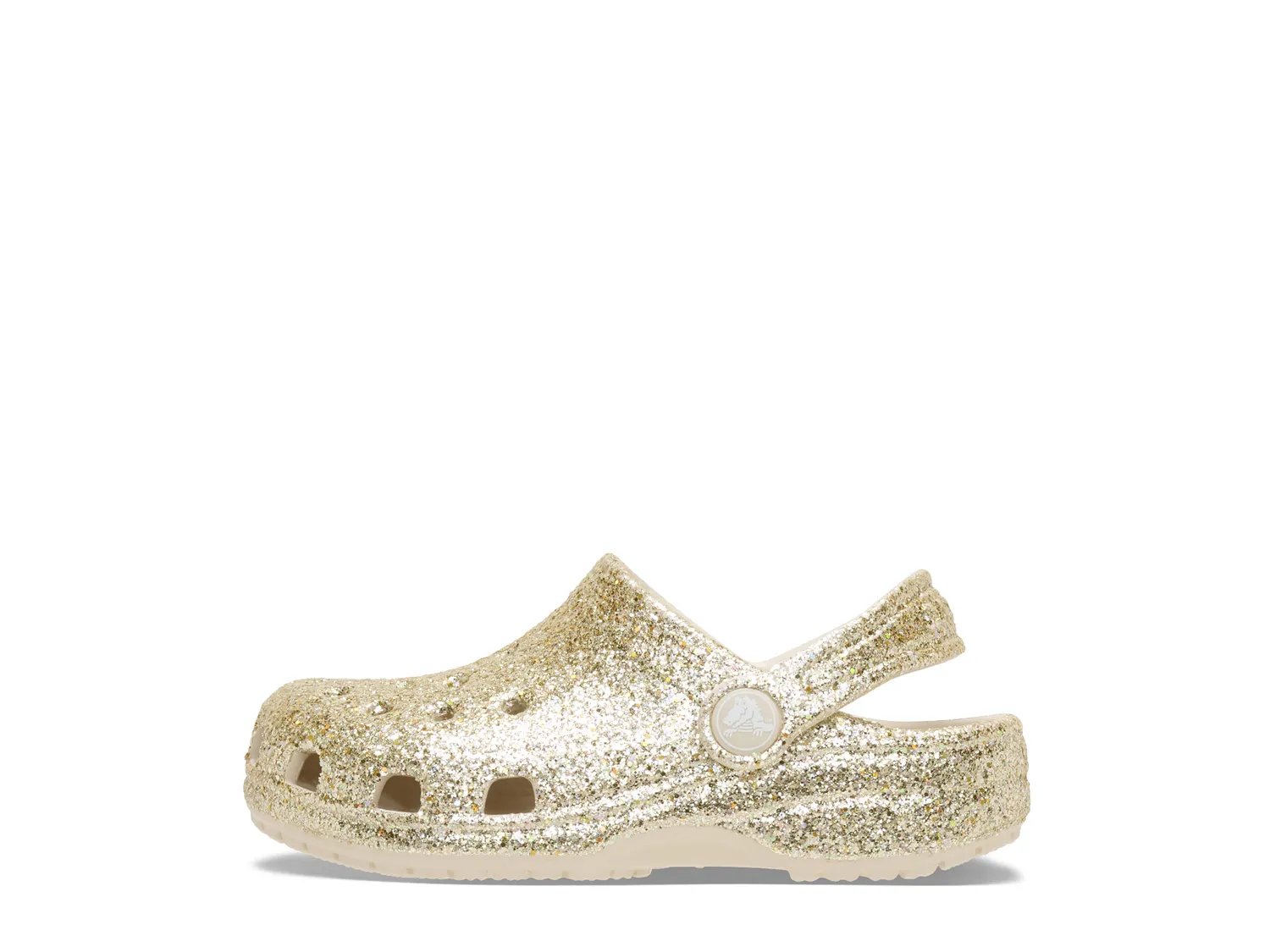 Сабо Crocs Classic Chunky Glitter Clog - Kids', золотой металлик — фото 2
