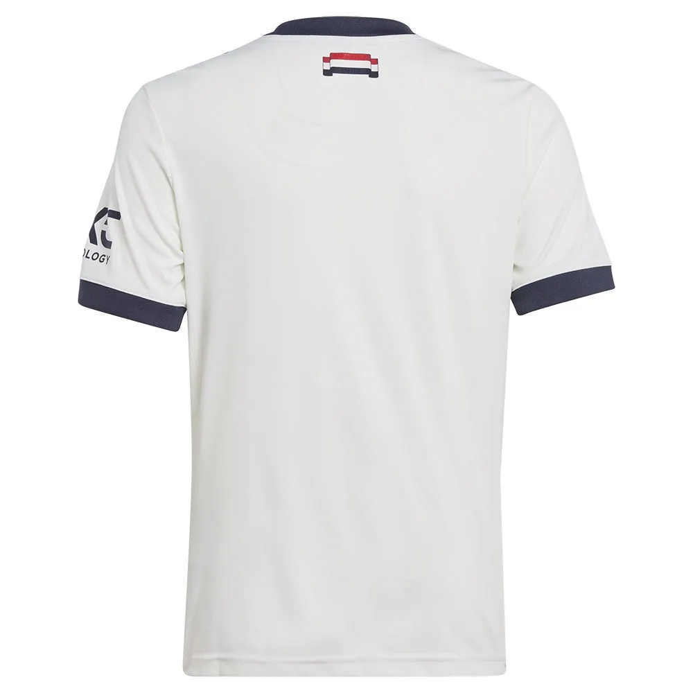 Футболка с коротким рукавом adidas Manchester United 24/25 3 Stripes junior, белый — фото 4
