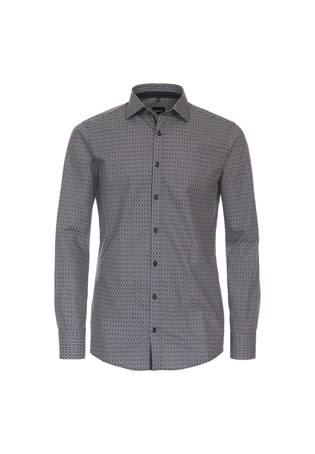 

Мужская деловая рубашка с принтом современного кроя Venti, черный