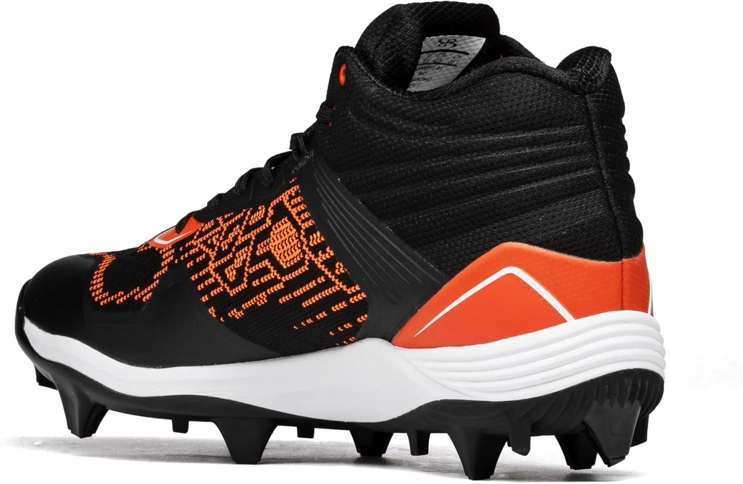 Бутсы Boombah Viper Pureknit для мужчин с формованной средней подошвой - Status - несколько цветовых вариантов - несколько размеров, черный/оранжевый — фото 4