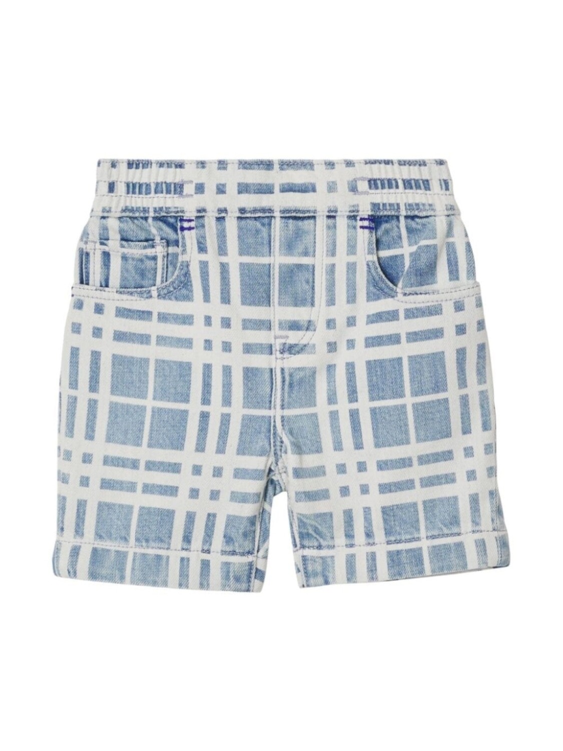 

Burberry Kids джинсовые шорты в клетку IP-check, синий