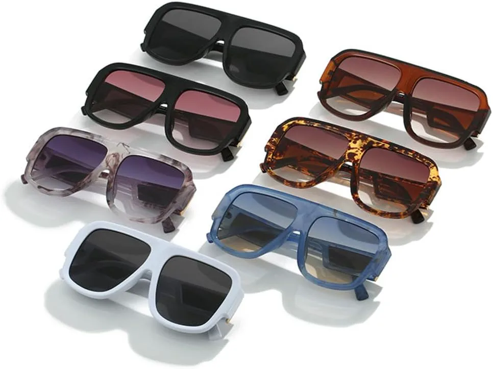 

Винтажные солнцезащитные очки для женщин, градиентные, с защитой от УФ-излучения UV400; мужские солнцезащитные очки с ярким леопардовым принтом LANGSER, Black Grey