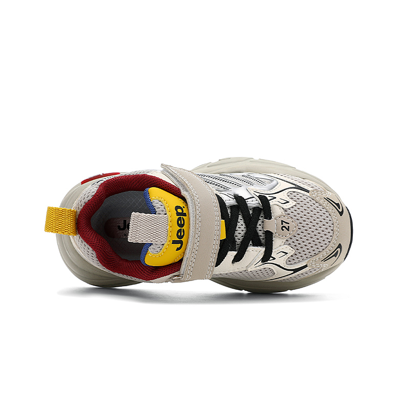 Кроссовки для бега низкие детские Cushioning Rebound Breathable Slip Resistant Jeep, бежевый хаки — фото 3