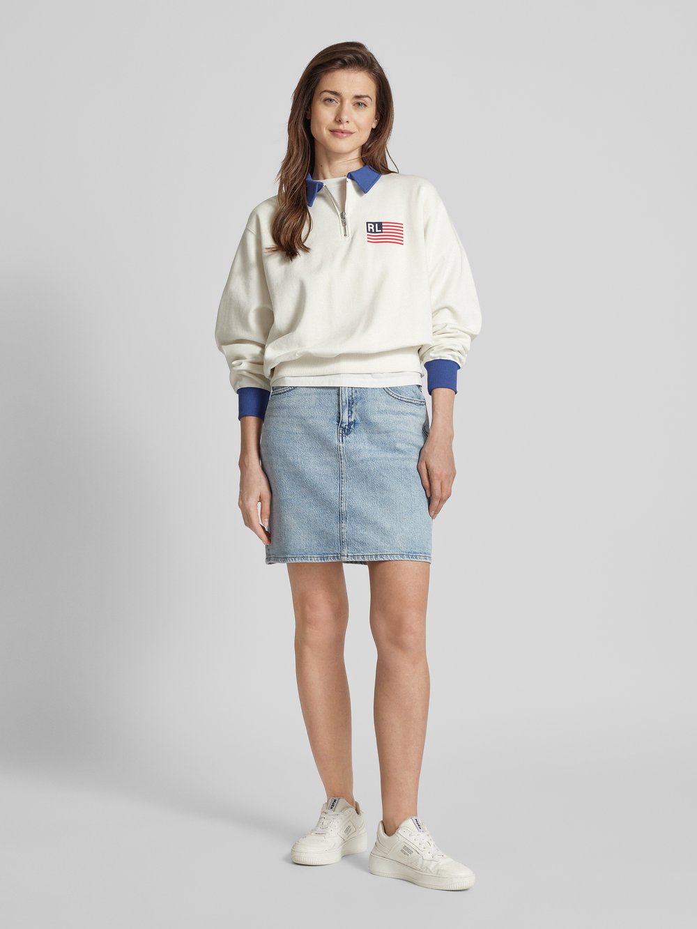 

Свитер оверсайз с этикеткой и принтом Polo Ralph Lauren, белый