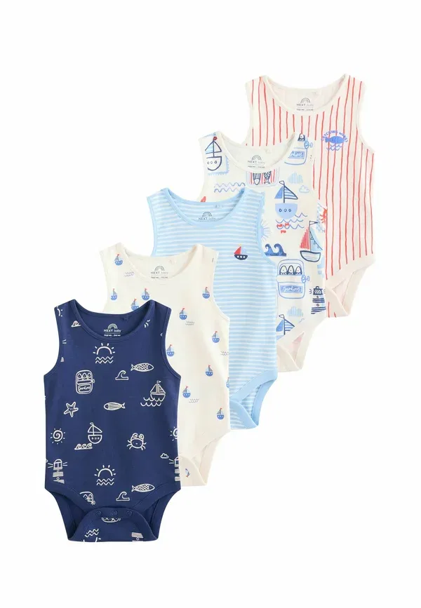 Боди Regular fit 5 pack Next, темно-синий с красной полоской