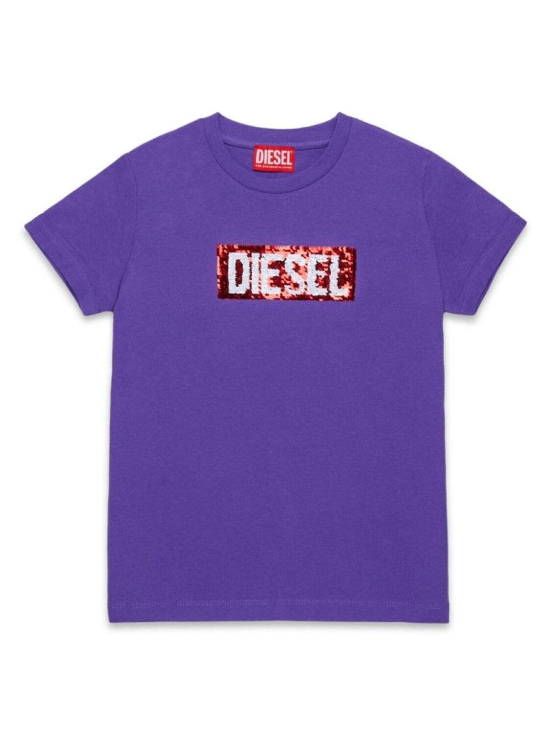 

Diesel Kids футболка с пайетками, фиолетовый
