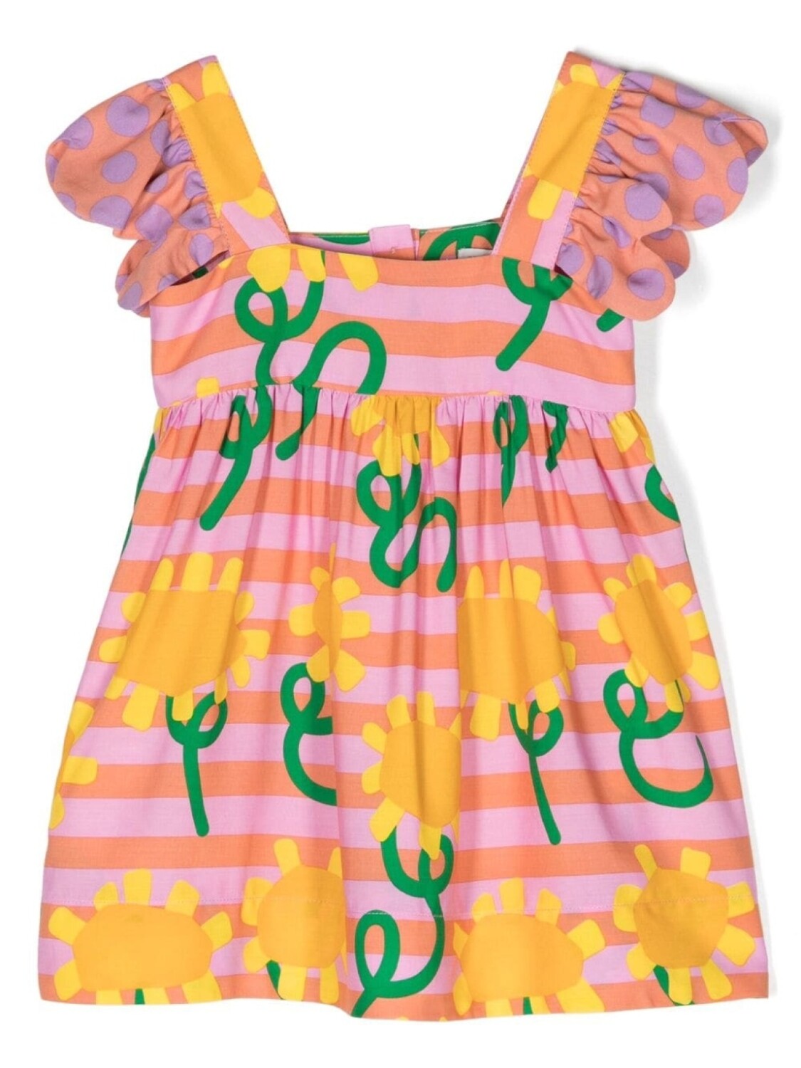 

Stella McCartney Kids платье с квадратным вырезом и цветочным принтом, розовый