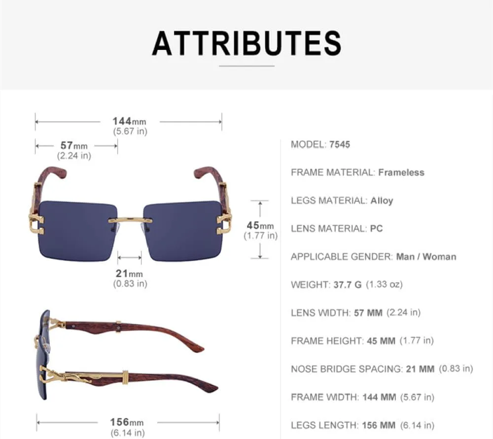 

2027 Деревянные солнцезащитные очки для мужчин, квадратные без оправы, солнцезащитные очки для женщин, винтажные модные очки с текстурой дерева, ретро MTZJH, A02