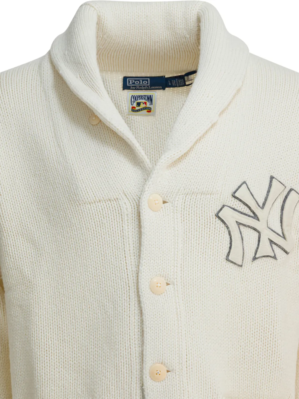 Кардиган с вышивкой New York Yankees X Polo Ralph Lauren, бежевый — фото 3