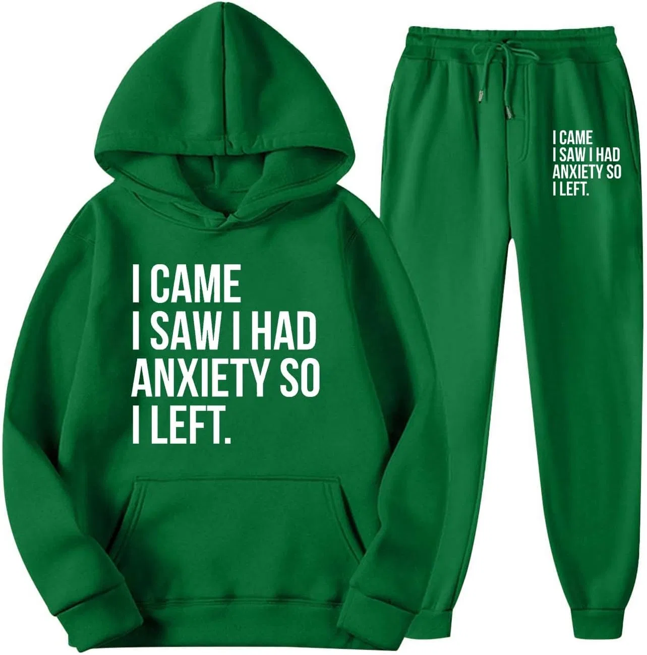 Женский спортивный костюм из толстовки и штанов, Generic, Y-#f-green — фото 3