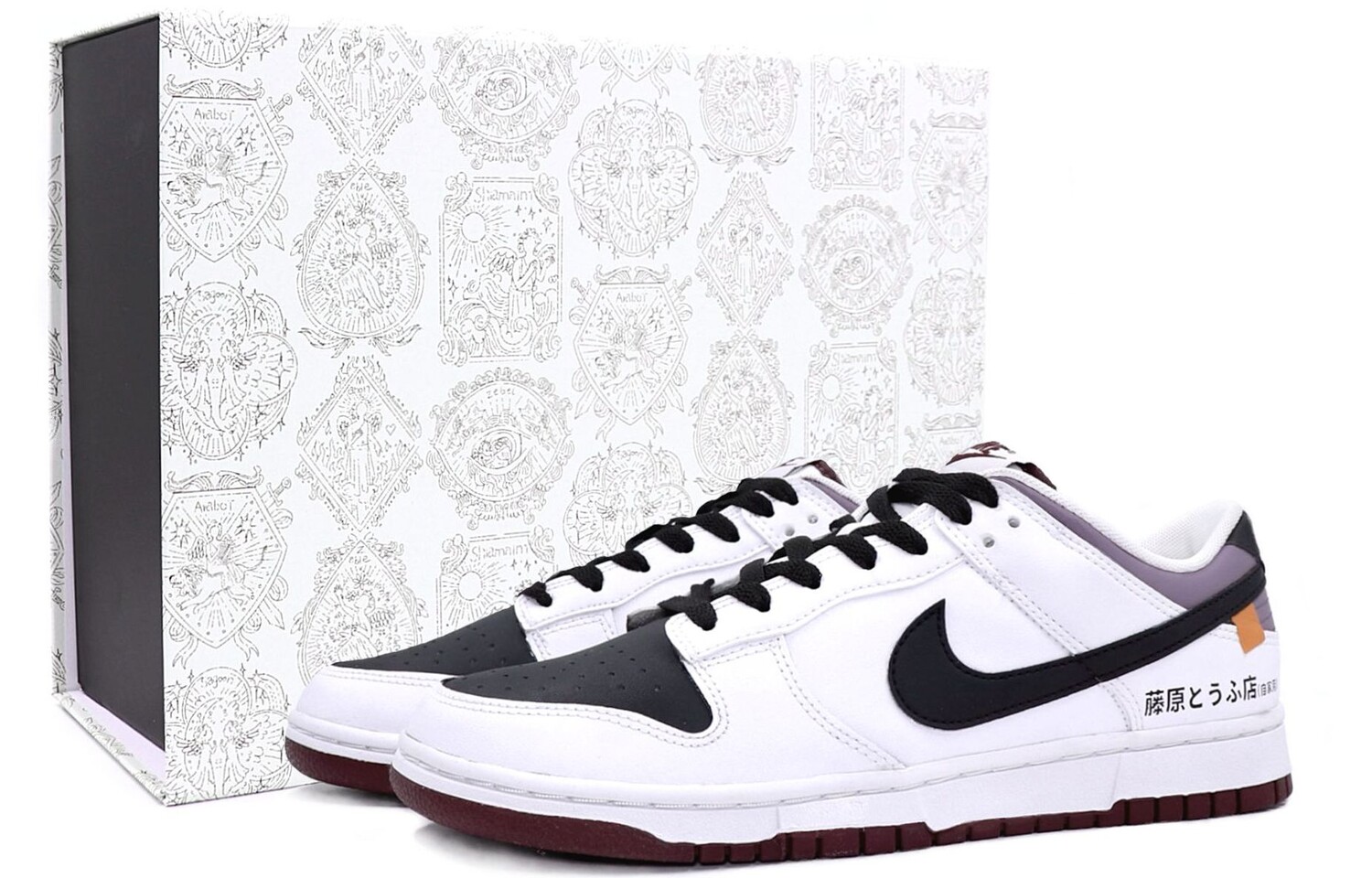 

Кроссовки Nike Dunk Skateboarding Shoes Men Low-top Black/white/purple, белый