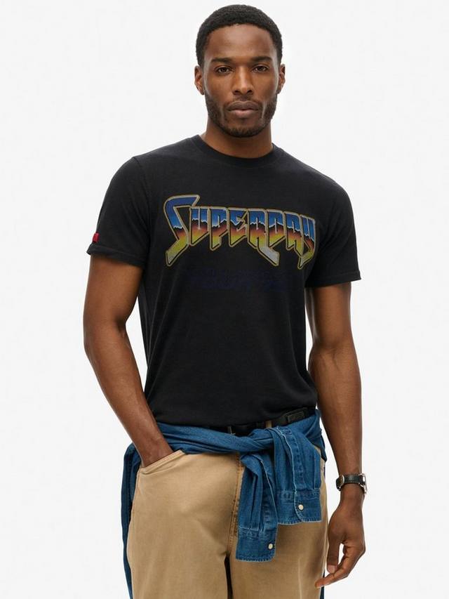 

Футболка рок-группы с графическим рисунком Superdry, черный