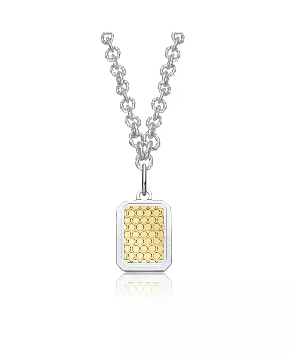 

Текстурированное ожерелье с подвеской в виде двухцветного армейского жетона Rachel Glauber, white