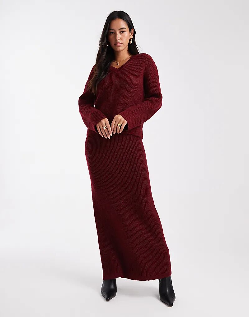 

Юбка макси в рубчик от 4th & Reckless бордового цвета