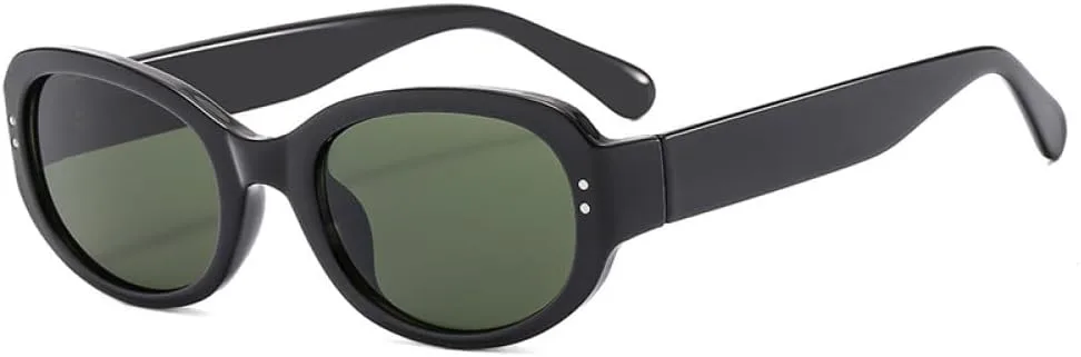 

Модные овальные солнцезащитные очки желейного цвета для женщин, ретро-очки с заклепками, панк-очки для мужчин (черно-серые, один размер) LXLHWN, Black Dark Green