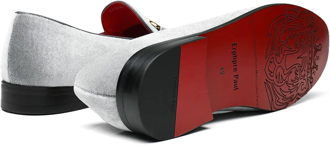 

Мужские бархатные лоферы для свадьбы, вечеринки, выпускного бала, встречи выпускников Erphpre Paul, серый