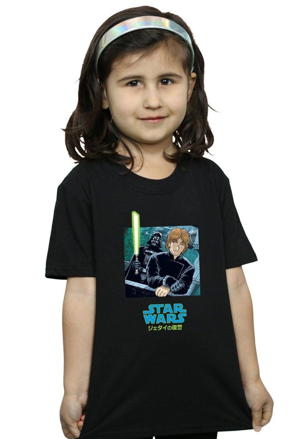 

Хлопковая футболка с аниме «Вейдер и Люк» Star Wars, черный