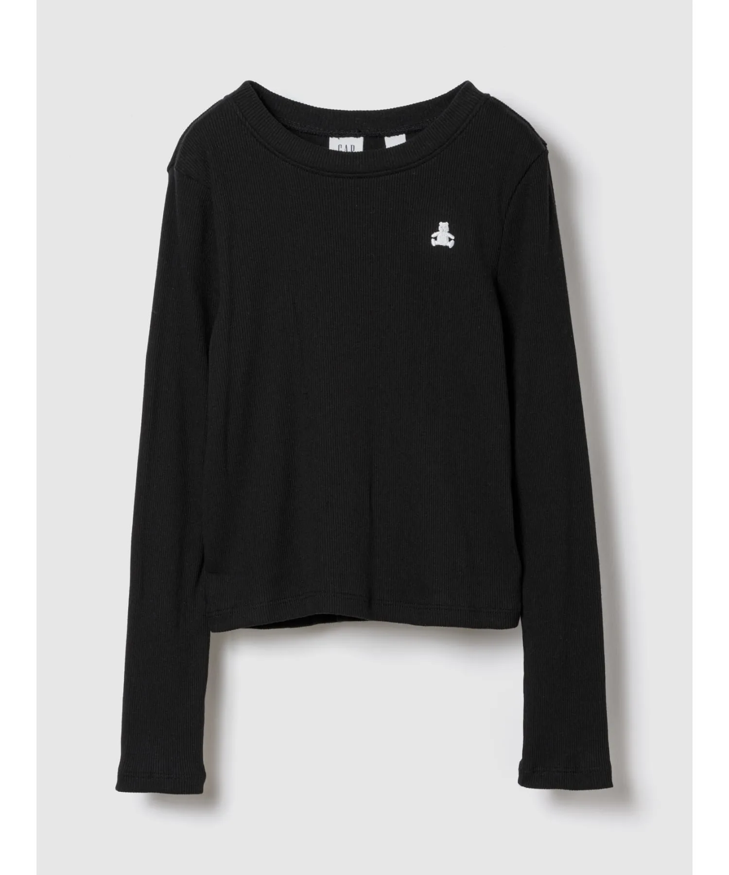 (K) Ребристая футболка с круглым вырезом (детская) GAP, BLACK
