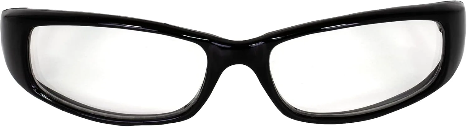 

2 пары солнцезащитных очков MF Eyewear Bad Attitude Cool Wraparound Motorcycle Sunglasses в черной оправе с прозрачными и оранжевыми линзами, Clear & Orange