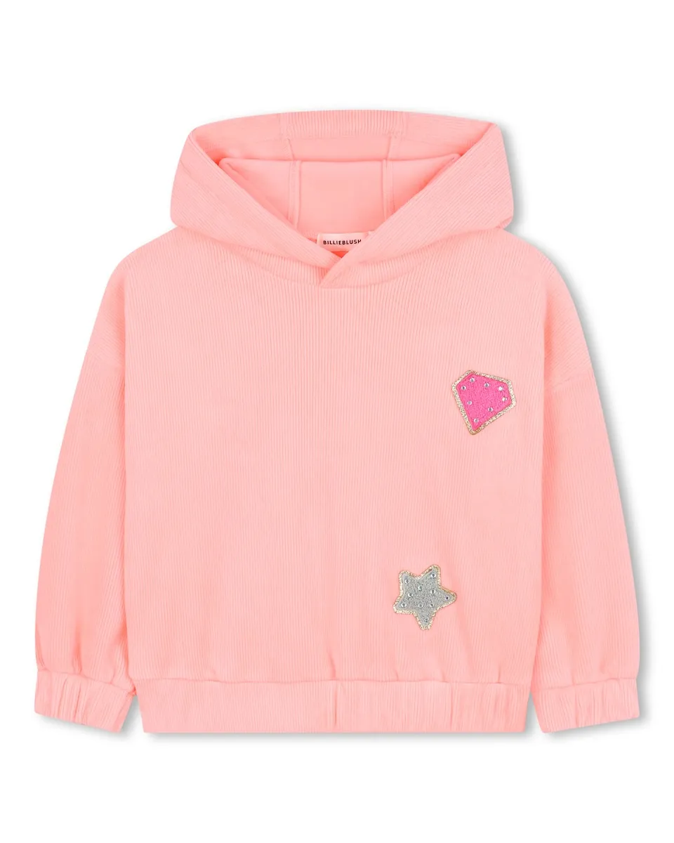 

Детский вязаный худи Billieblush, лососевый