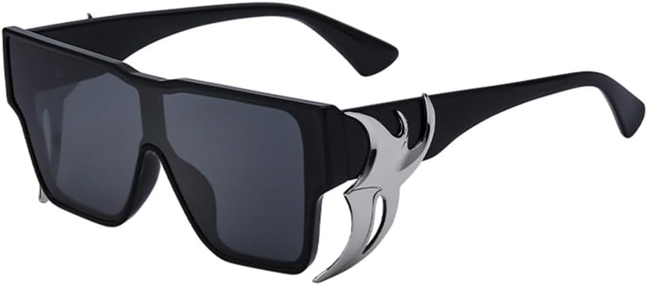 

Крупные квадратные солнцезащитные очки для женщин, модные солнцезащитные очки в большой оправе для мужчин, трендовые солнцезащитные очки в стиле панк MTZJH, C1blackgray