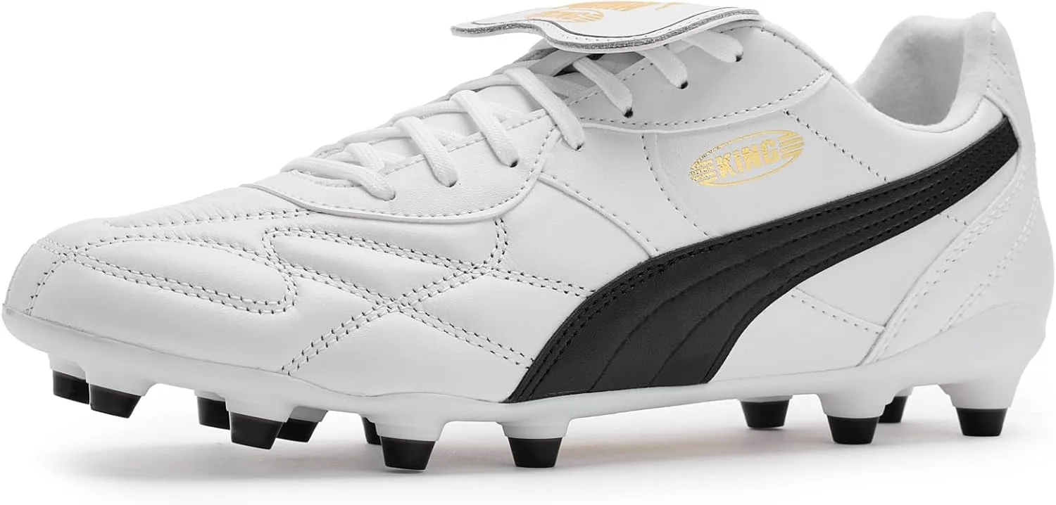 Футбольные бутсы Puma King Top Firm для мужчин, для игры на искусственном газоне, белый/черный — фото 2