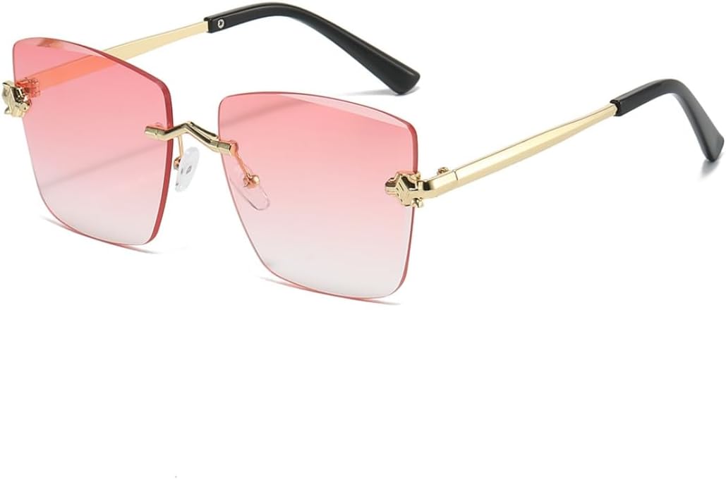 

Роскошные женские солнцезащитные очки, модные, с рисунком головы леопарда, без оправы, градиентные, повседневные, для рыбалки, мужские, с защитой от УФ-излучения UV400 VFDHN, S072-c4