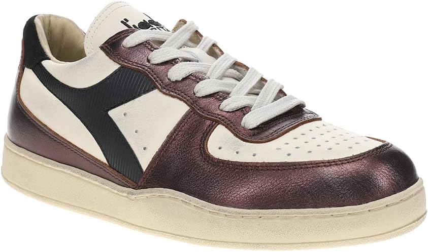 Мужские кеды Diadora Mi Basket Low Metallic с потертой шнуровкой, повседневные- бежевые — фото 2