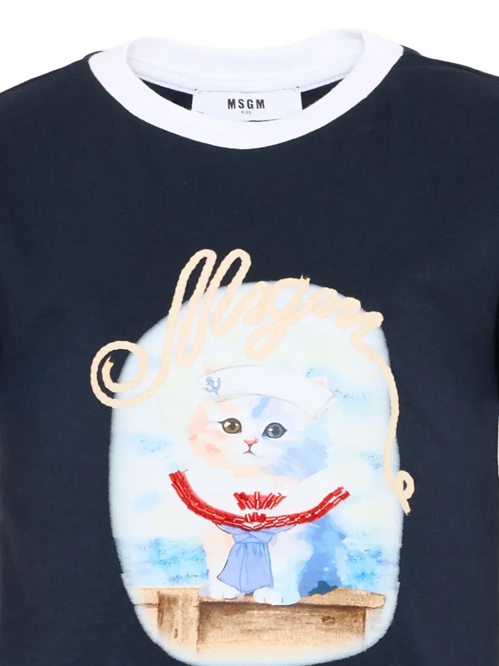 Футболка с графическим принтом MSGM Kids, синий — фото 3