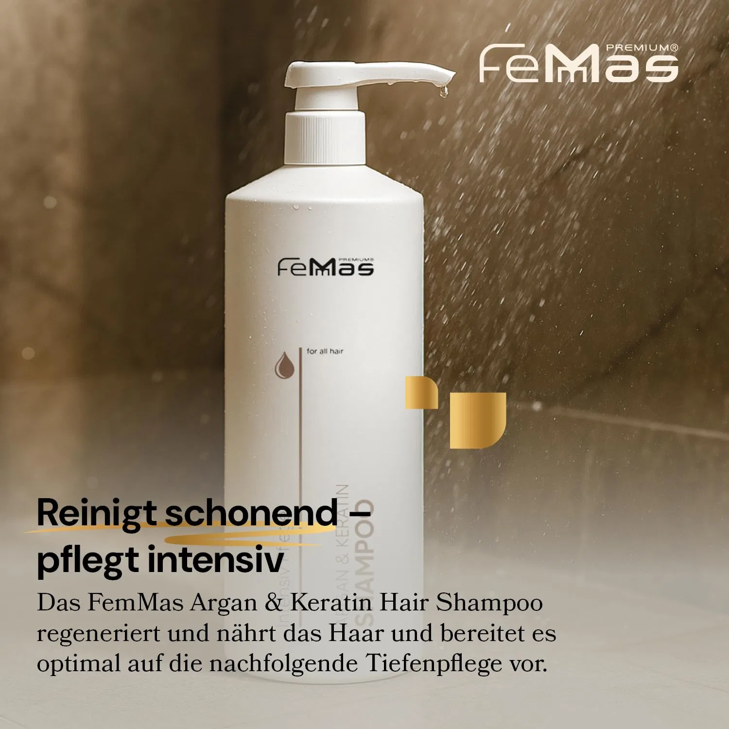 Шампунь FemMas Argan & Keratin с растительными маслами и протеинами, 1000 мл Femmas, Shampoo. — фото 2