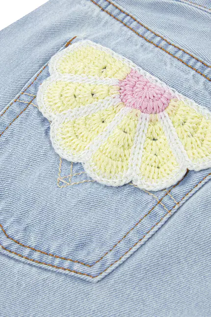 Шорты джинсовые Crochet Applique A Line Levi's, синий — фото 4