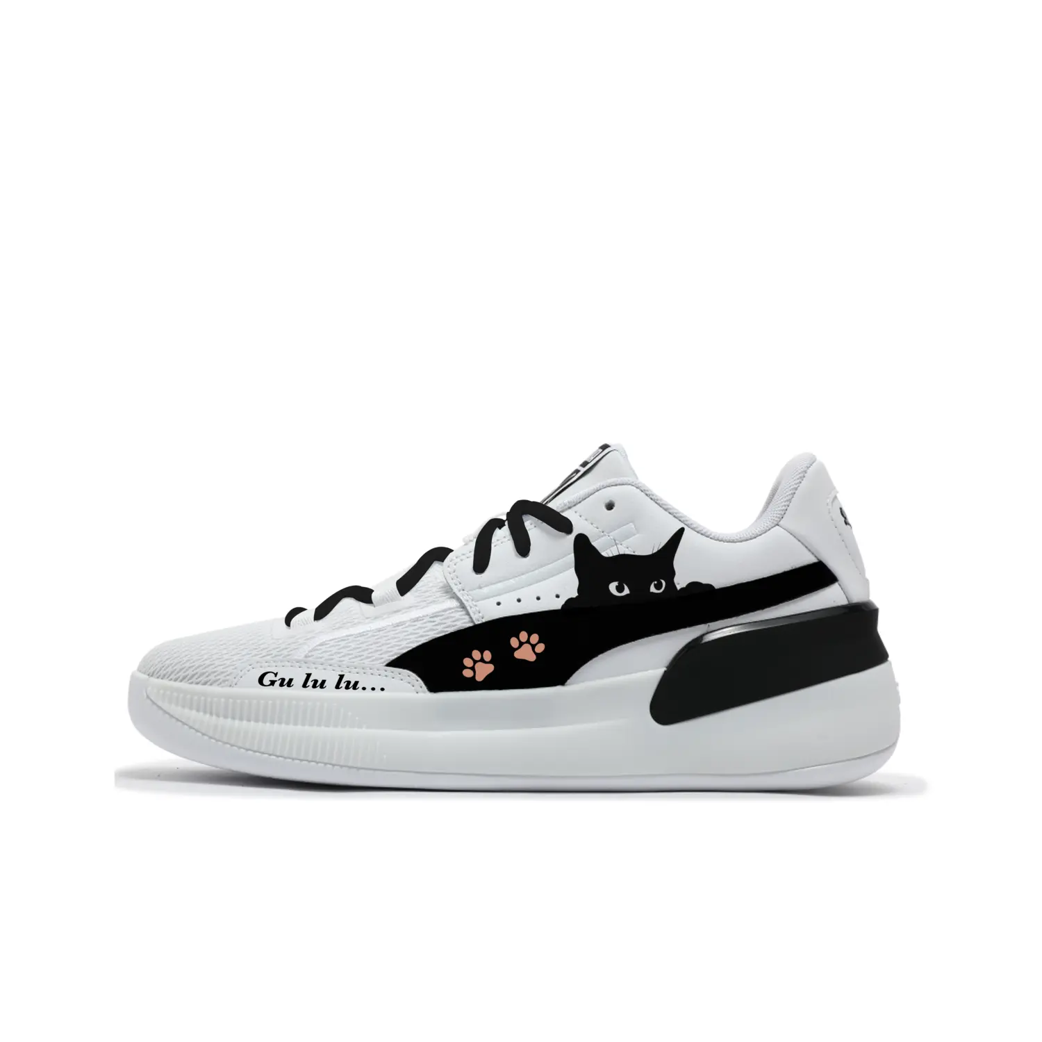 

PUMA Clyde Hardwood Team Abrasion Resistant низкие баскетбольные кроссовки Unisex Black White