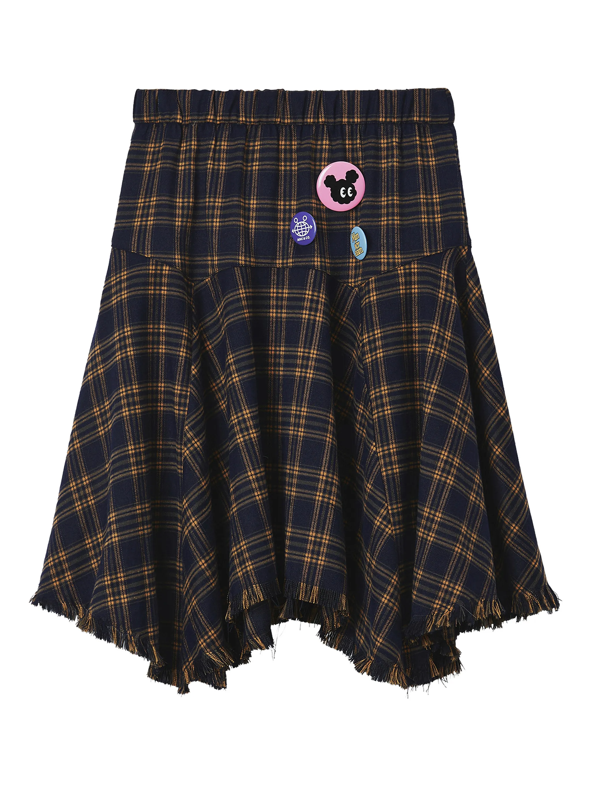 

Клетчатая юбка мини с бахромой Mini Cream, синий