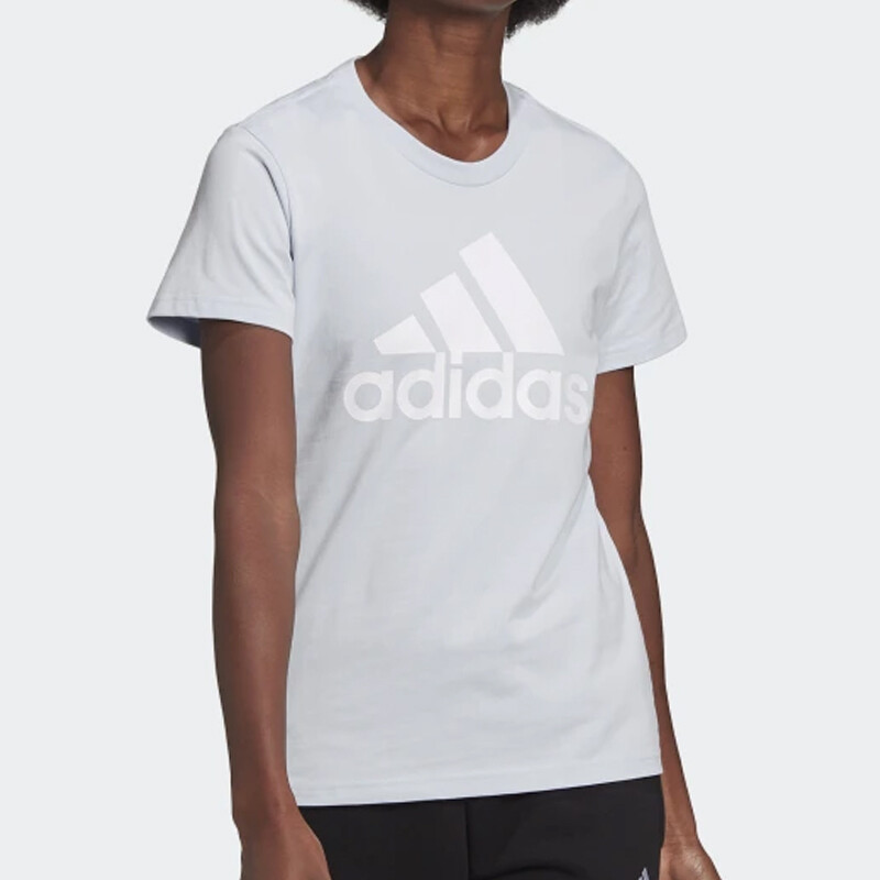 Женская футболка с логотипом Essentials, синяя Adidas — фото 3
