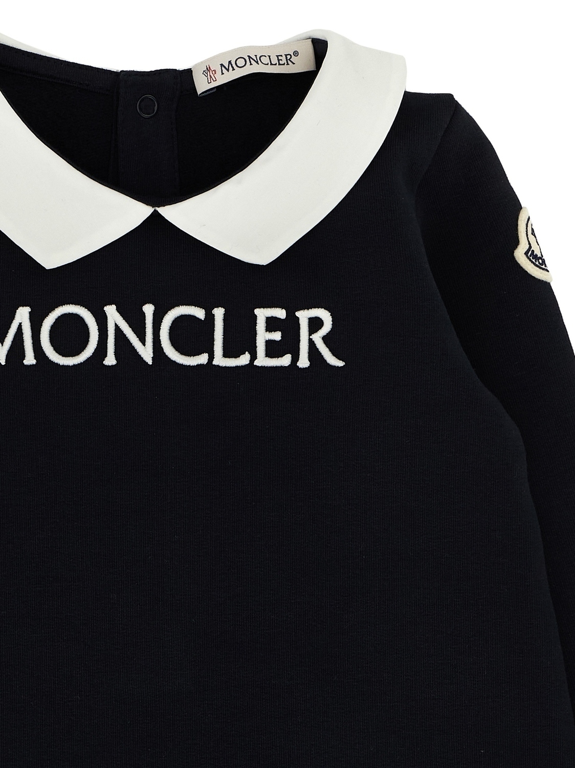 Комбинезон с вышивкой логотипа Moncler Enfant, черный — фото 3