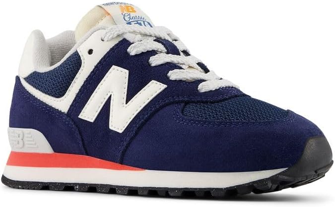 Кроссовки New Balance Kids' 574 V1 на шнуровке, красный/синий/темно-синий — фото 4