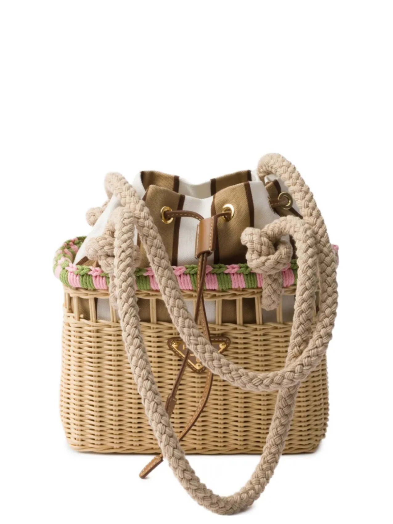

Prada мини-сумка на плечо Wicker, нейтральный