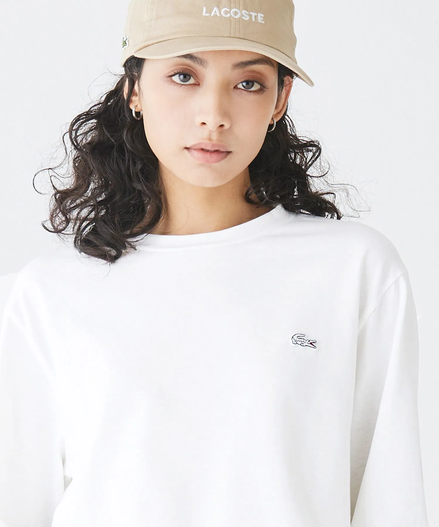 Футболка с длинным рукавом Lacoste унисекс, хлопок, логотип-крокодил — фото 2