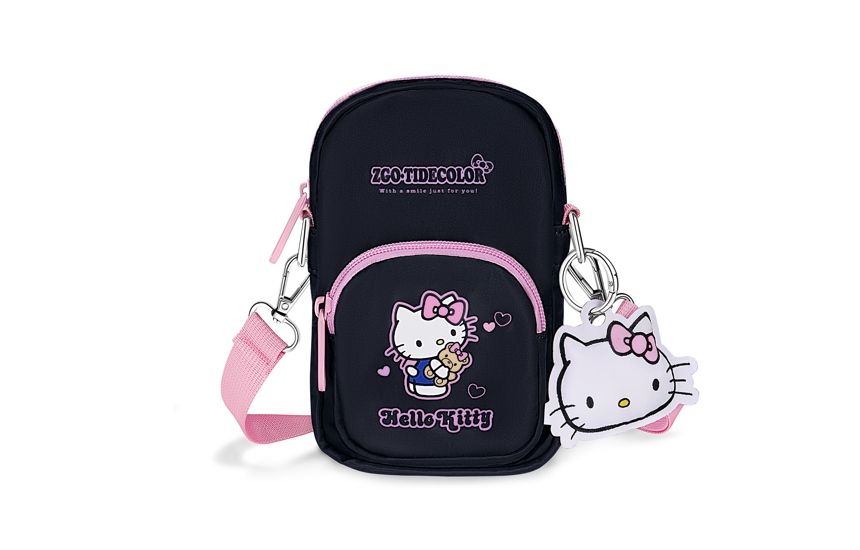 

Sanrio Полиэстеровая кроссбоди сумка женская разноцветная, Hello Kitty-Black