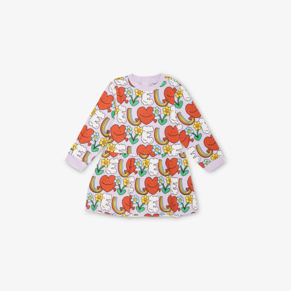 

Платье длинное Stella Mccartney Earth Friends с длинным рукавом и принтом, лиловый