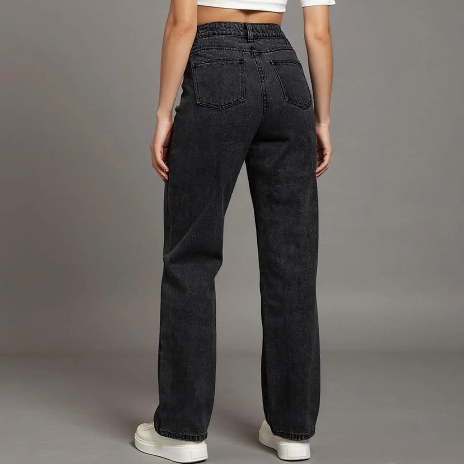 Джинсы женские широкие high waisted — фото 4