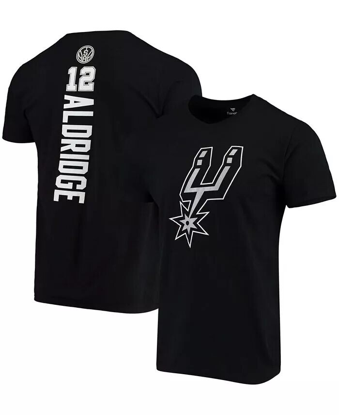 

Мужская черная футболка с именем и номером плеймейкера команды Lamarcus Aldridge San Antonio Spurs Fanatics