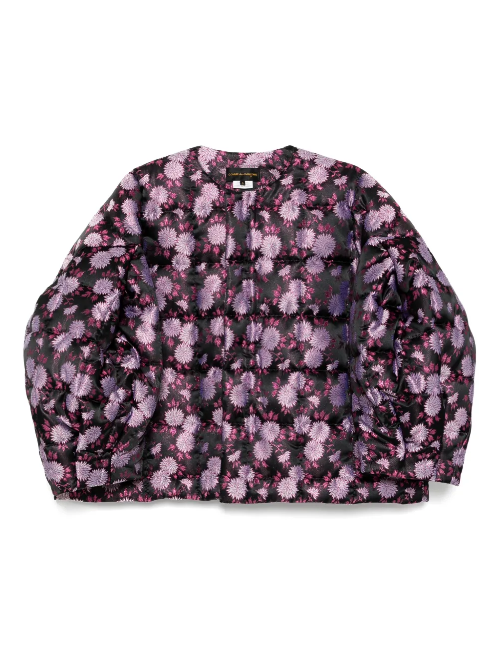 

Пуховик с цветочным принтом COMME DES GARCONS, черный