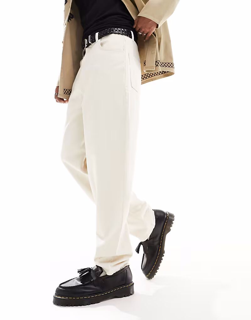 

Восстановленные винтажные джинсы-мешковатые папины джинсы цвета кремовый в стиле 90-х Reclaimed Vintage