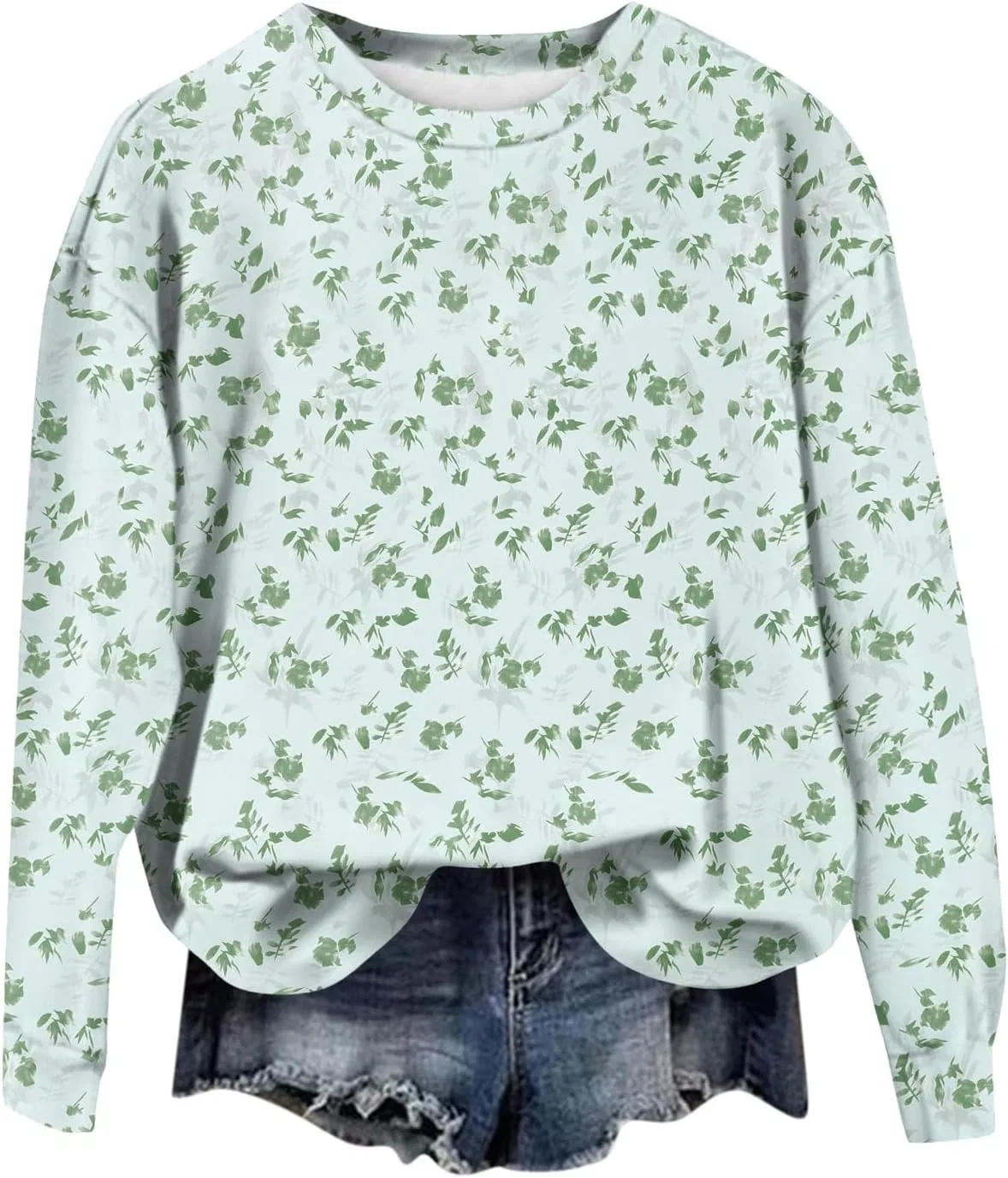 Свитшот женский оверсайз, с круглым вырезом, Mint Green